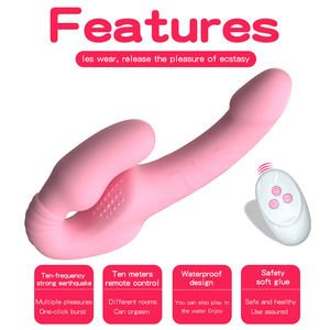 Vibrador de Doble Cabeza con Control Remoto para Estimulación del Punto G y Clítoris, Juguete Sexual sin Correa, Vibrador con Correa para Lesbianas y Mujeres - Product Image 3
