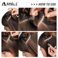 Pour les cheveux Noble 24 pouces de long droit pour les extensions synthétiques Ombre Clip-In 4 pièces/ensemble 8 Clips postiche femme haute température