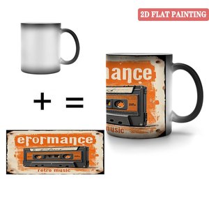 Thick Solid Handle Non Slip Frosted Black 11oz <b>Ceramic</b> Color Changing Mug Drinking <b>Cup</b> - Product Image 4