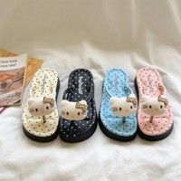 Tongs de plage décontractées pour femmes, style coréen, motif pois, semelle épaisse, légères, confortables et antidérapantes