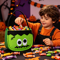 Sac à bonbons d'Halloween personnalisable pour enfants, pochette portable pour la collecte de bonbons, motif citrouille, cadeaux de fête, vente directe d'usine