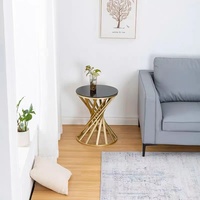 Table basse de salon moderne de luxe blanche/noire avec plateau en marbre réglable en hauteur, structure en acier inoxydable, mobilier de maison