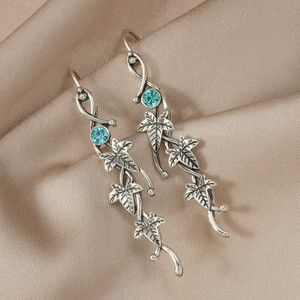 Orecchini da donna stile elfo con foglie di edera, gioielli vintage fantasia alla moda - Product Image 2