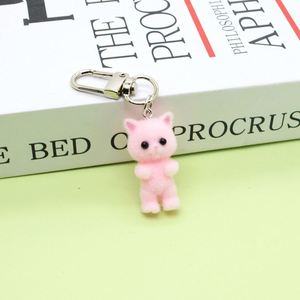 3D PVC Cute Resin Flocking Little <b>Cat</b> Keychain Cartoon Bear Doll Pom Pom Key Chains Car Keyring <b>Cat</b> Bunny Plush Keychain Toys - Product Image 6