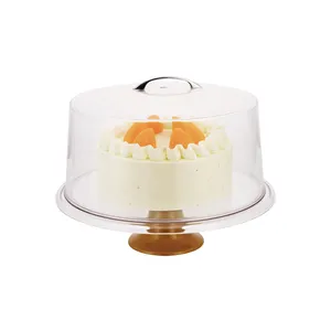 Sarung kue pernikahan bening 12 inci, penutup kue kubah berdiri plastik keras dan berdiri