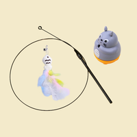 Jouet pour chat en forme de bâtonnet avec plume et cloche, rotation à 360 degrés, fil d'acier, jouet interactif pour chat
