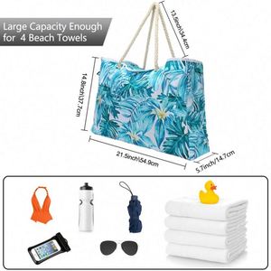 2024 Summer Travel Polyester Women Tote Shoulder Bag <b>Extra</b> <b>Large</b> Waterproof Lightweight Beach Bag - Product Image 4
