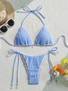 Nouveau bikini sexy européen et américain, <span class=keywords><strong>maillot</strong></span> <span class=keywords><strong>de</strong></span> <span class=keywords><strong>bain</strong></span> une pièce en mousseline <span class=keywords><strong>de</strong></span> soie, ensemble 2 pièces, cordon <span class=keywords><strong>de</strong></span> serrage, dos nu, Xingcheng - Product Image 5