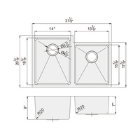 Évier de cuisine de ferme fait à la main en acier inoxydable nouveau design évier de cuisine multifonctionnel à double cuvette
