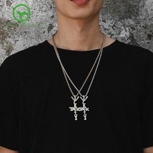 Collier tendance en laiton et zircon avec lettres hip-hop <span class=keywords><strong>Travis</strong></span> Scott <span class=keywords><strong>Cactus</strong></span> Jack pour tous les jours et les soirées - Product Image 4