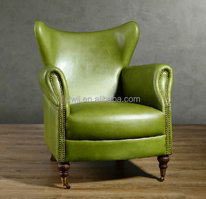 Luxe antieke Chesterfield fauteuil van echt leer, éénpersoons, voor woonkamer, slaapkamer, villa, hotel of appartement - Product Image 1
