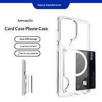 Étui de téléphone magnétique transparent deux-en-un pour S26 Ultra, compatible avec la recharge sans fil et le support magnétique pour voiture
