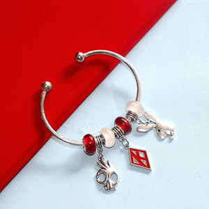 Brazalete con cuentas blancas y <span class=keywords><strong>rojas</strong></span> para hombre, brazalete con letra griega <span class=keywords><strong>de</strong></span> conejo, Kappa - Product Image 5