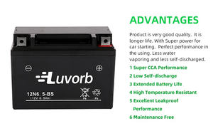 <span class=keywords><strong>Batterie</strong></span> de démarrage de <span class=keywords><strong>moto</strong></span> haute performance Luvorb <span class=keywords><strong>12V</strong></span> 6.5Ah 7Ah 9Ah Cycle profond Scellé AGM pour outils électriques 12N6.5A-BS - Product Image 5