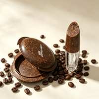 Contenant de luxe en vrac, durable, mini, cylindrique, vide, pour poudre libre ou compacte, en plastique avec couvercle à charnière, pour emballage de café moulu