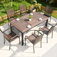 Offre Spéciale Moderne Conception Imperméable À L'eau En Plein Air Meubles En Plastique Bois Patio Jardin Table En Plein Air