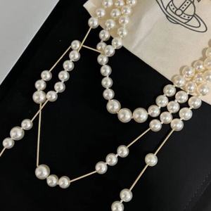 Imperatrice vedova collana lunga satinata di fascia alta con perla rotta asimmetrica a <span class=keywords><strong>farfalla</strong></span> con disegno tridimensionale saturno Versatile - Product Image 2