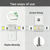 Organisateur de câbles pour bande LED, support adhésif en plastique, accessoire d'éclairage de salle de bain, support de montage, clip à fixation rapide, transparent