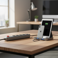 Multiprise industrielle HAOYONG de type français à 5 prises 16A avec ports USB certifiée CE ROHS pour usage résidentiel