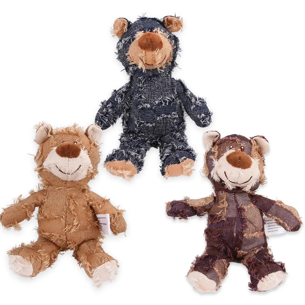 Bán Buôn Tùy Chỉnh Thiết Kế Mới Teddy Bear Shape Dog Plush Đồ Chơi Chew Đồ Chơi Cho Chó