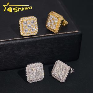 यूएस वेयरहाउस फास्ट शिपिंग वर्ग आकार 11 मिमी स्पार्कलिंग मोइससानाइट <span class=keywords><strong>925</strong></span> स्टर्लिंग चांदी के सोने की प्लेटेड स्क्रू बैक स्टड इयररिंग - Product Image 5