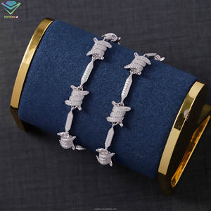 Factory Ship Hip Hop Diamond Jewelry VVS D Color Moissanite 925 <b>Silver</b> 8mm 18k Gold Plated for <b>Men</b> Knots Link Cuban <b>Bracelet</b> - Product Image 2