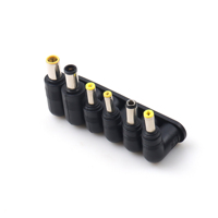 Convertisseur DC en cuivre, adaptateur d'alimentation universel DC 5.5x2.1mm, coude à angle droit à 3 broches pour ordinateur portable, 6 pièces/ensemble