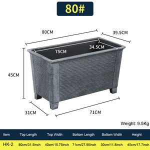 Grands pots rectangulaires légers pour plantes d'extérieur, <span class=keywords><strong>80</strong></span> <span class=keywords><strong>cm</strong></span>, bloc traversant, <span class=keywords><strong>jardinière</strong></span>, 31,5 pouces, vente en gros, pot <span class=keywords><strong>de</strong></span> fleurs en plastique imitation pierre - Product Image 2