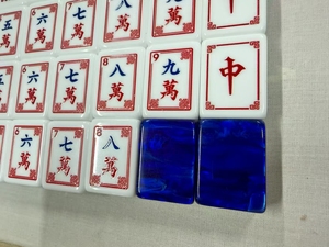 White <b>Mahjong</b> Tiles <b>Set</b> Color Printed Mah Jong Game Pieces with Storage Box for Casual Play - Product Image 4