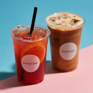Custom 8 12 16 24 oz Disposable Pet Transparent Custom Coffee Bubble Milk Tea Smoothie Coffee Soda <b>Plastic</b> <b>Cups</b> with Lids - Product Image 2