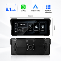 Navigateur étanche sans fil pour moto 8,1 pouces avec écran 1600x600, fonction de mise en miroir et TPMS, compatible CarPlay pour motos