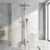 Mitigeur de douche mural carré en chrome brossé avec valve en céramique à poignée unique pour usage hôtelier - Alibaba