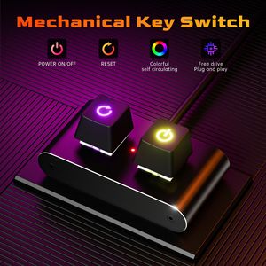 Internet cafe computer aluminum case <b>switch</b> button, desktop host external power on button, external extension startup L744 - Product Image 2