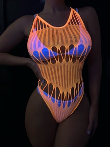 Mesh Floral Bodysuit Women Sexy Sheer Erotic Lingerie Fishnets Dress Corset Sexy Bodystocking - Product Image 3