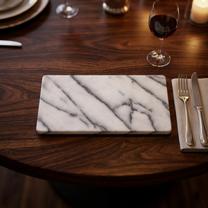 Polished <b>marble</b> slab minimalist design white with gray veining - Product Image 3