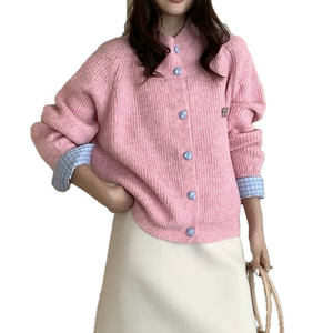 Suéter de Punto con Cuello Alto a Media Altura y Diseño de Parches que Rejuvenece, Cárdigan para Mujer, Estilo Nuevo de Invierno, Suéter Versátil de Moda - Product Image 6