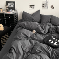 Ensembles de literie de couleur unie prix usine housse de couette drap de lit ensemble en microfibre pour toutes les saisons