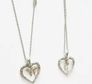 Factory Wholesales OEM Available Heart Shape Custom Logo Fashion Jewelry Silver Plating Metal Enamel Charm Pendant