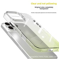 Coque de protection style Ins en cristal dégradé, dos intégral en PC teinté, boutons souples en PC sur 4 côtés, conception anti-chute, antichoc par injection