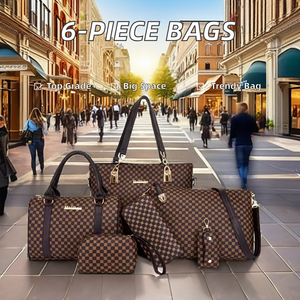 Juego de Bolsos de 6 Piezas para <span class=keywords><strong>Mujer</strong></span>, Bolso de Mano de Gran Capacidad, Bolsos de Cuero PU, Juego de Bolsos para <span class=keywords><strong>Mujer</strong></span> - Product Image 2