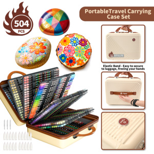Set di <span class=keywords><strong>Pennarelli</strong></span> Acrilici Flysea 504 Colori con Punta Morbida, Include 432 Colori Acrilici e 72 Colori Metallici e Glitterati - Product Image 1