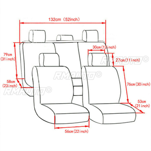 Juego de 9 Fundas de Asiento Delanteras Completas para Auto de 5 Plazas, Color Gris/Negro, Cuero PU Impermeable, Universal para BMW E46/Honda/Ford - Product Image 6