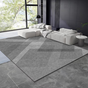 Tapis géométrique moderne carré en fibre de polyester, lavable à l'eau, antidérapant, pour salon, chambre, entrée H 087 - Product Image 5