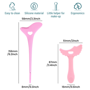 Outil de maquillage des yeux personnalisé, 2 pochoirs pour eye-liner, pointe ailée en silicone, bouclier de mascara multifonctionnel pour fard à paupières et cils - Product Image 3