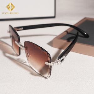 Gafas de Sol con Lentes de Color y Diamantes Moissanite 2025, Gafas sin Montura con Diamantes Moissanite, Gafas de Sol de Plata 925 con Diamantes Moissanite - Product Image 3