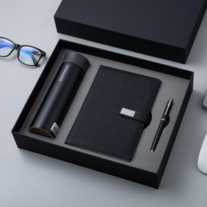 Ensemble de stylos et carnets en cuir A5 de qualité supérieure pour entreprises, avec logo personnalisé, spirale en acier inoxydable, sérigraphie, cadeau isolé, vente en gros - Product Image 1