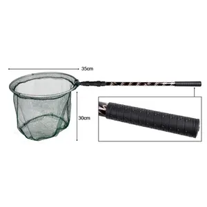 Filet d'atterrissage pour poisson 1.5m 1.7m 1.9m 2.1m Filet de pêche à la mouche de mer télescopique pliable Filet de pêche flottant