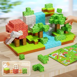 208PCS xây dựng từ khối đồ chơi xây dựng nam châm xây dựng bộ gốc cảm giác giáo dục món quà giáng sinh - Product Image 2