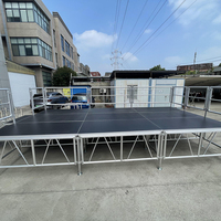 Scène modulaire portable 4x4 pieds en alliage d'aluminium double couche, à charge lourde, avec pieds réglables, pour événements