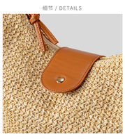 Sac fourre-tout d'été en paille tressée à la main, style bohème, personnalisable, en raphia, grand sac à bandoulière en paille de papier pour femme